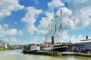 Restored Prints: England, Bristol, Bristol. Isambard Kingdom Brunel's SS Great Britain in it's final resting place