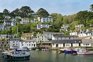 Cornish Prints: England, Cornwall County, South Coast, Polperro