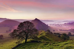 England, Derbyshire, Peak District. View from Chrome Hill in the Peak District at sunrise