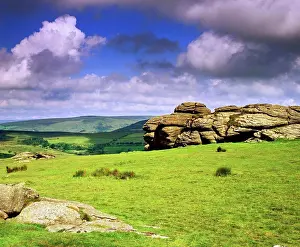 Hills Prints: England, Devon, Dartmoor. Hay Tor