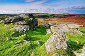 Vista Prints: England, Devon, Saddle Tor. Rock formations on Saddle Tor in Dartmoor National Park