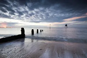 Seas Prints: England, Essex, Dovercourt. A view out to sea from Dovercourt Beach