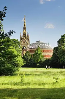 Leafy Prints: England, London, Hyde Park. A view of the Royal Albert Hall and the Albert memorial from Hyde Park