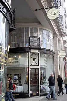 Industry Prints: England, London, Piccadilly. Exterior view of the entrance to the Piccadilly Arcade in Piccadilly