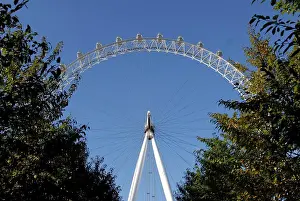 Wheel Prints: England, London, South Bank. Looking up at the London Eye