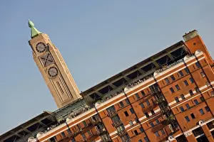 Landmarks Prints: England, London, South Bank. The OXO Tower on the South Bank of the River Thames