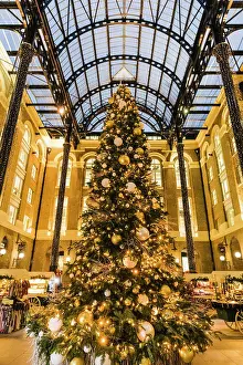 Illumination Prints: England, London, Southwark, London Bridge City, Hays Galleria, Christmas Tree