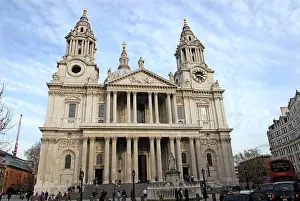 Cathedrals Prints: England, London, St. Paul's Cathedral. Exterior view of St. Paul's Cathedral