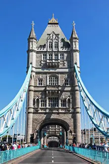 Landmarks Prints: England, London, Tower Bridge and Empty Road
