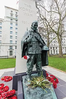 Westminster Prints: England, London, Westminster, Victoria Embankment Gardens, Korean War Memorial