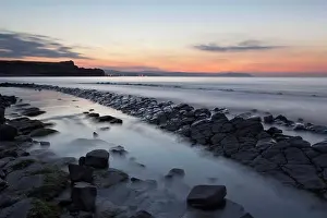 Moody Prints: England, Somerset, Kilve. Kilve beach at the bottom of the Quantocks at sunset