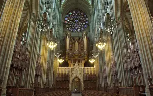 Instrument Prints: England, West Sussex, Shoreham-by-Sea, Lancing College Chapel interior view of the nave