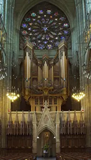 Instrument Prints: England, West Sussex, Shoreham-by-Sea, Lancing College Chapel interior view of the nave