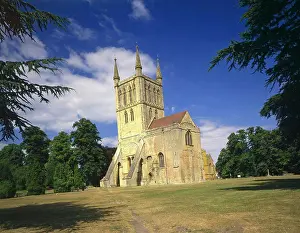 Buildings Prints: England, Worcestershire, Pershore. A view to Persore Abbey