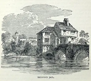 Architect Prints: Engraving of Bedford Jail designed by the architect John Wing