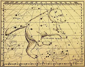 Stars Prints: Engraving depicting the constellation of Ursa Major