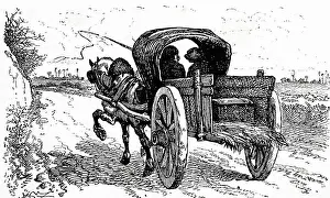 Cart Prints: An engraving depicting a country cart. Dated 19th century