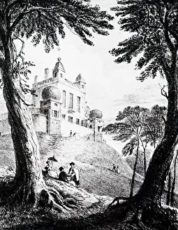 Overlooking Prints: Engraving depicting the exterior of the Royal Observatory