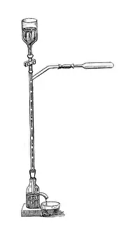 Depicting Prints: Engraving depicting Hermann Sprengel's vacuum pump