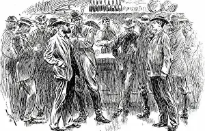 Kansas Prints: An engraving depicting men drinking in a saloon, Wichita, Kansas Dated 19th century