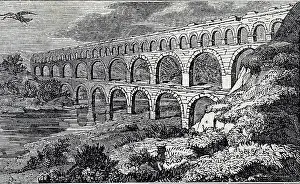 Southern Prints: Engraving depicting Pont du Gard