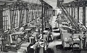 Press Prints: Engraving depicting a printing press. Dated 19th century