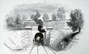 Railway Prints: Engraving depicting Snow Hill Tunnel on the London to Birmingham Railway Line