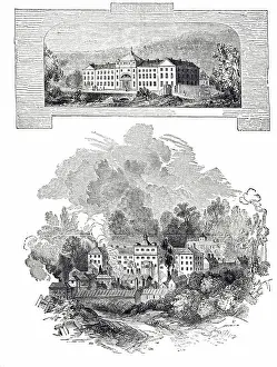 Sons Prints: An engraving depicting the Soho Foundry created in 1795 by Matthew Boulton and James Watt