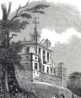 Mathematics Prints: An engraving depicting a view of the Royal Observatory