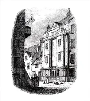 William Prints: Engraving depicting William Caxton's printing office