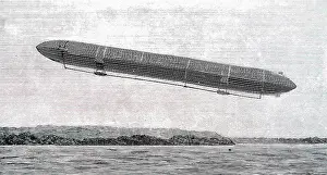 Hanger Prints: Engraving depicting the Zeppelin airship