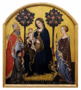 Period Costume Prints: Enthroned Madonna and Child; St