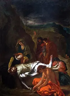 Medium Group Of People Prints: The Entombment of Christ; 1848 Oil on canvas Eugene Delacroix French; 1798-1863