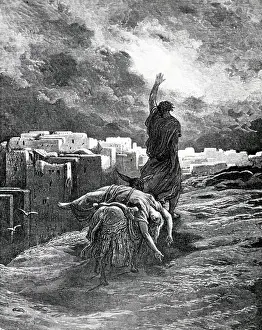 Engraved Image Prints: Ephraim Carries His Wife Away, Gustave Dore (1832-1883 French), engraving, (1832-1883)