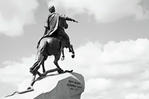 Monarch Prints: Equestrian statue of Peter the Great in the Senate Square in Saint Petersburg