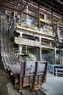 British Columbia Prints: Equipment inside of mill building