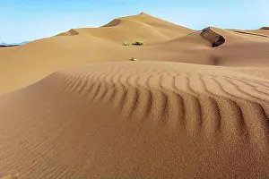 Passenger Traffic Prints: Erg Chebbi, dunes in the sand desert of Merzouga, destination for travellers