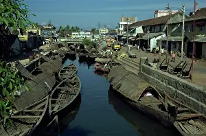 Canal Prints: Ernakulam, image taken in the 1980s, Kerala state, India, Asia