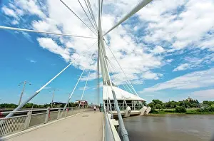 Connections Prints: The Esplanade Riel suspended pedestrian footbridge over the Red River