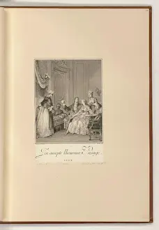 Composition Prints: Etching and copper engraving by Philippe Trière from 1776 titled I accept the happy omen