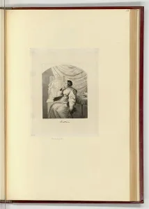Upper Body Prints: Etching by Ludwig Emil Grimm depicting a portrait of Bettina von Arnim