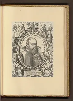 Composition Prints: Etching by an unidentified monogrammist from 1573 showing a portrait of Albert