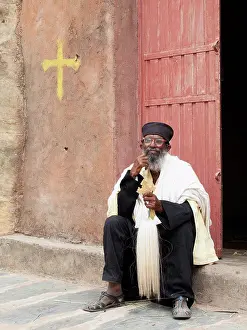East Africa Prints: Ethiopian Orthodox priest with cross