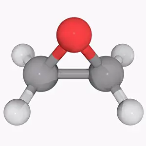 Matter Prints: Ethylene oxide oxirane, molecular model