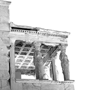 Brick Prints: in europe athens acropolis and sky old towert and marble brick