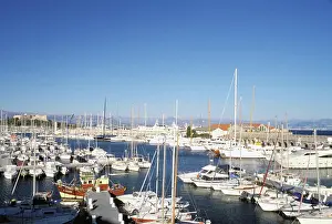 Sailboat Prints: Europe, France, Cote D'Azure, Antibes. Harbor
