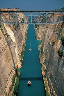 Narrow Prints: Europe, Greece, Peloponnese, Corinthia, view of the Corinth canal