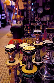 Goods Prints: Europe, Turkey, Aegean, Kusadasi, tourist market bazaar, drums