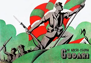 Republican Prints: Euzko Gudarostea (modern spelling: Eusko Gudarostea)