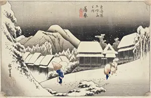 Circa Prints: Evening Snow at Kanbara. Utagawa Hiroshige (Japan)